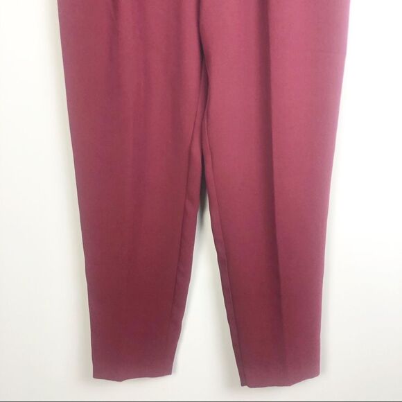 ANTHROPOLOGIE | Sasha Button Fly Tapered Leg Pants Burgundy Wine Women’s Size 2 - Picture 8 of 11